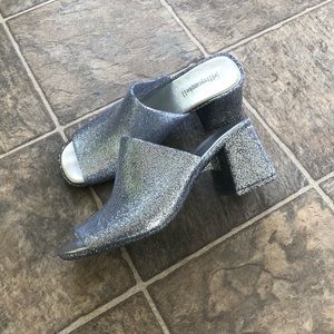 Jeffrey Campbell Sparkly Glitter Jelly Mules